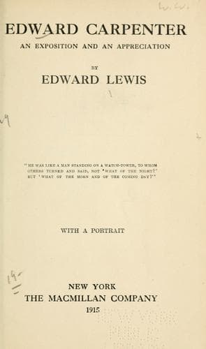 Tapa de Edward Carpenter