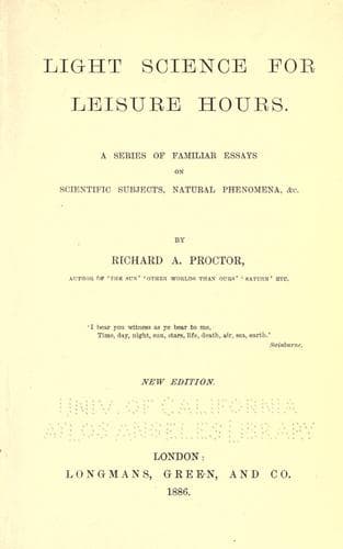 Tapa de Light science for leisure hours