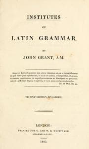 Tapa de Institutes of Latin grammar