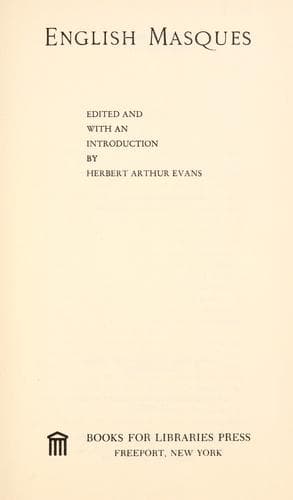 Tapa de English masques