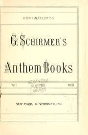 Tapa de G. Schirmer's anthem books