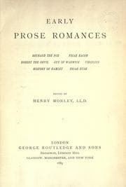 Tapa de Early Prose Romances