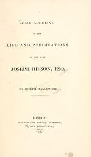 Tapa de Some account of the life and publications of the late Joseph Ritson, esq