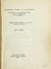 Tapa de Biographical history of Massachusetts