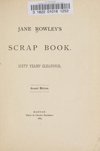 Tapa de Jane Rowley's scrap book