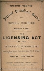 Tapa de The licensing act of 1904