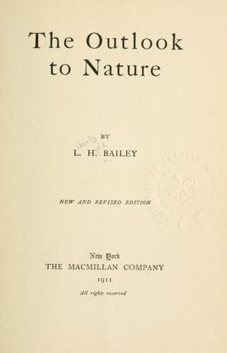 Tapa de The outlook to nature