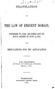 Tapa de Translation of the law of eminent domain