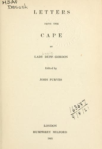 Tapa de Letters from the Cape