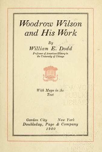 Tapa de Woodrow Wilson and his work