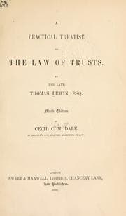 Tapa de A practical treatise on the law of trusts
