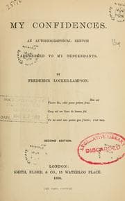 Tapa de My confidences, an autobiographical sketch addressed to my descendants