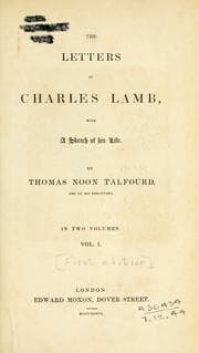 Tapa de Letters, with a sketch of his life by Thomas Noon Talfourd