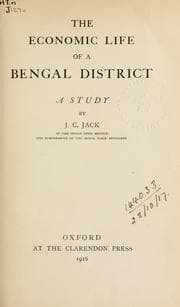 Tapa de The economic life of a Bengal district, a study