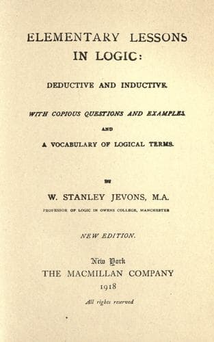 Tapa de Elementary lessons in logic: deductive and inductive