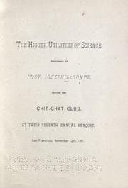 Tapa de The higher utilities of science ..