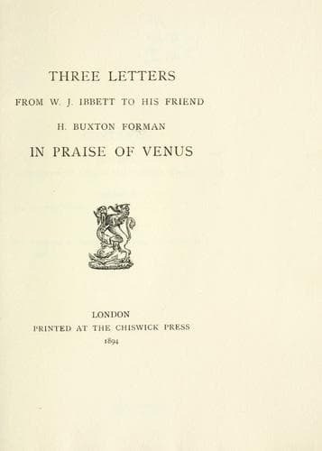 Tapa de Three letters from W. J. Ibbett