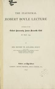 Tapa de The inaugural Robert Boyle lecture founded by the Oxford University Junior Scientific Club in May, 1892