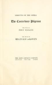 Tapa de Libretto of the opera The Canterbury pilgrims