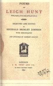 Tapa de Poems, with prefaces from some of his periodicals, selected and edited by Reginald Brimley Johnson, with bibliography and etchings by Herbert Railton