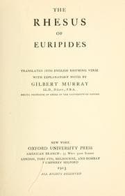 Tapa de The Rhesus of Euripides