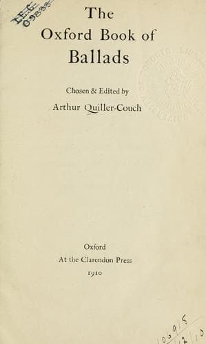 Tapa de The Oxford book of ballads, chosen and edited by Arthur Quiller-Couch
