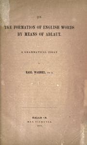 Tapa de On the formation of English words by means of ablaut