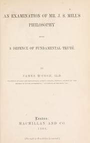 Tapa de An examination of Mr. J.S. Mill's philosophy