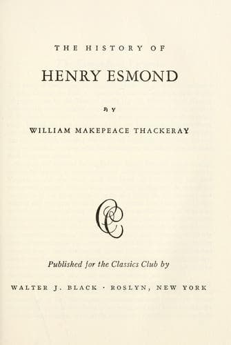 Tapa de Henry Esmond.