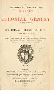 Tapa de A genealogical and heraldic history of the colonial gentry