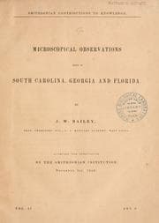 Tapa de Microscopical observations made in South Carolina, Georgia and Florida