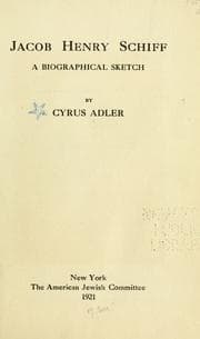 Tapa de Jacob Henry Schiff