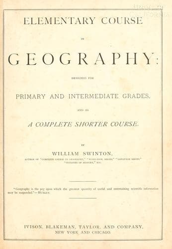Tapa de Elementary course in geography
