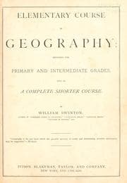 Tapa de Elementary course in geography