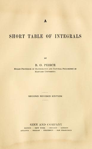 Tapa de A short table of integrals