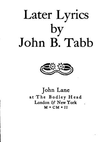 Tapa de Later lyrics