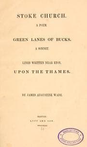 Tapa de Stoke Church, a poem; Green Lanes of Bucks, a sonnet