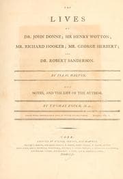 Tapa de Izaak Walton's lives of John Donne, Henry Wotton, Richard Hooker and George Herbert