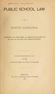 Tapa de The public school law of North Carolina
