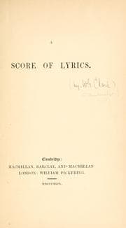 Tapa de A score of lyrics