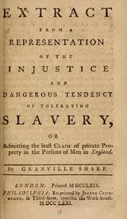 Tapa de Extract from a representation of the injustice and dangerous tendency of tolerating slavery
