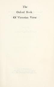 Tapa de The Oxford book of Victorian verse