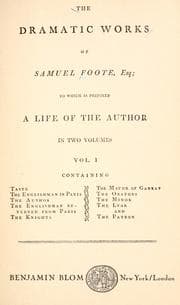 Tapa de The dramatic works of Samuel Foote, esq