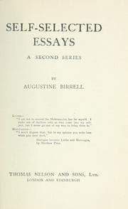 Tapa de Self-selected essays