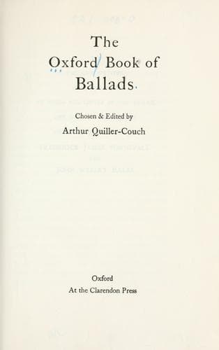 Tapa de The Oxford book of ballads