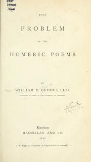 Tapa de The problem of the Homeric poems