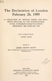 Tapa de The Declaration of London, February 26, 1909