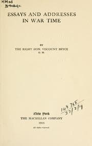 Tapa de Essays and addresses in war time