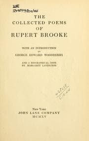 Tapa de The collected poems of Rupert Brooke, with an introd. by George Edward Woodberry, and a biographical note by Margaret Lavington