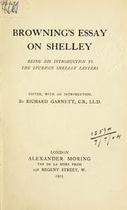 Tapa de Essay on Shelley